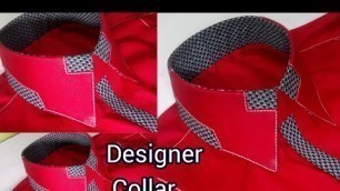 'Shirt orignal designer collar cutting and stitching'