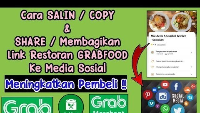 'Cara Ambil Link Restoran GRABFOOD || Cara Membagikan Link Restoran Grabfood Ke Sosial Media'