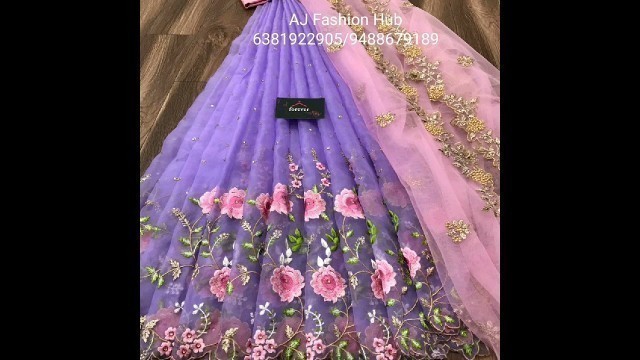 'Pure  organza heavy stone & embroidery work lehenga part -3 by [AJ Fashion Hub]'