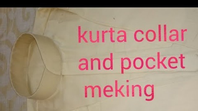 'Kurta collar and pocket cutting and stitching'