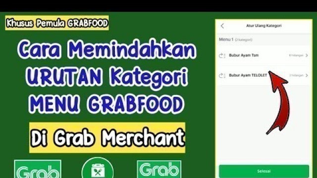 'Cara Atur Urutan Kategori Menu Grabfood Di Grab Merchant || Tutorial Grabfood Penjual'