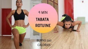 '4 MIN TABATA ROUTINE | BURNS 240 CALORIES | Indian Female Fitness | Yogasini'