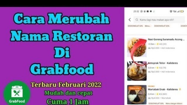 'Cara Merubah Nama Restoran Di Grabfood Terbaru mudah dan cepat'