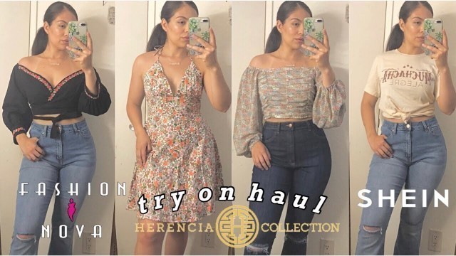 'clothing haul try on + review (SHEIN, fashion nova, herencia clothing)'