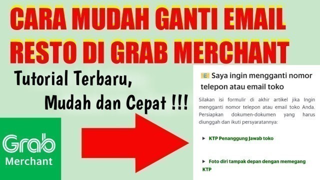 'CARA MENGGANTI EMAIL DI GRAB MERCHANT'