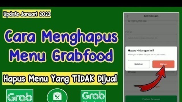 'Cara Menghapus Menu Grabfood Di Grab Merchant || Tutorial Grabfood Penjual'