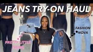 'JEANS TRY ON HAUL ft FASHION NOVA & PLT | TANAANIA'