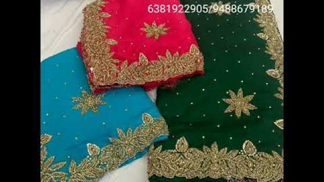 'Designer party wear Heavy stone work Georgette sarees  by [AJ Fashion Hub]'