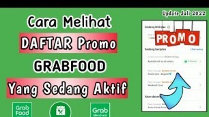 'Cara Lihat Promo Grabfood Yang Aktif di Grab Merchant'