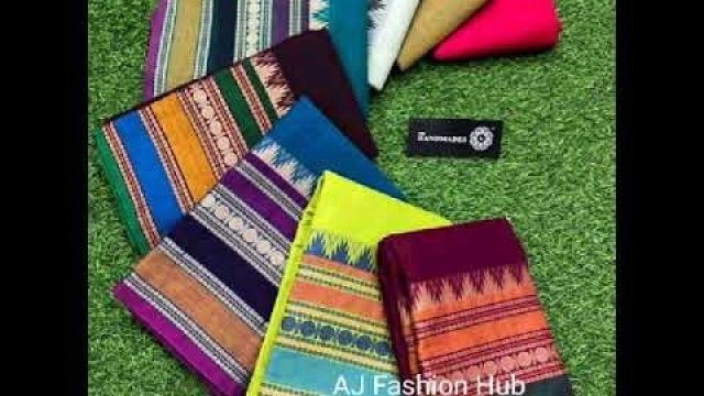 'The handmade brand Kanchi mercerized handloom cotton with big borders by [AJ Fashion Hub]'