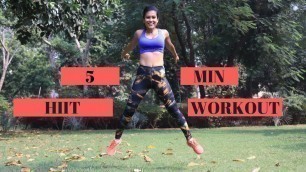 'HIIT Home Workout For Beginners | 5 Minutes | Indian Female Fitness'