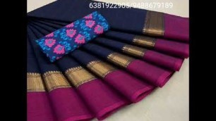 'Pure chettinad cotton sarees with beautiful color combinations by[ AJ Fashion Hub]'