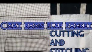 'Coat Flap boon pocket cutting and stitching'