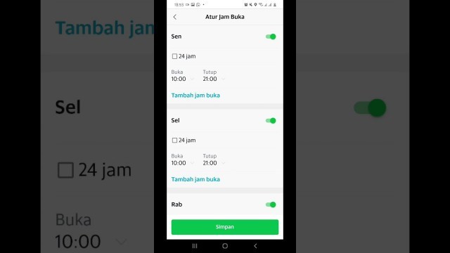 'atur jam oprasional di grabfood merchant'