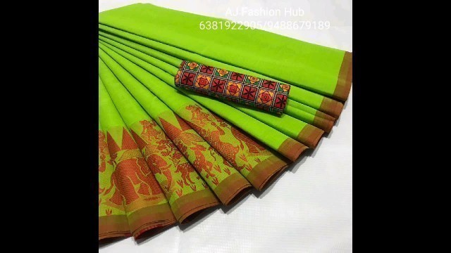 'High quality 80 count Chettinad cotton sarees by [ AJ Fashion Hub]'