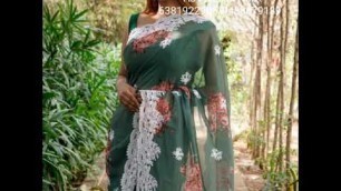 'Designer Georgette viscose thread work Sare by [AJ Fashion Hub]'