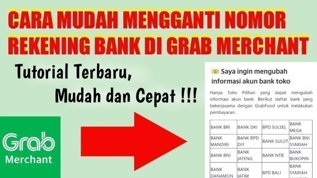 'CARA MENGGANTI NOMOR REKENING BANK DI GRAB MERCHANT'