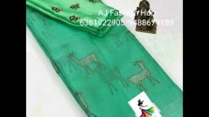 'Organza silk with gold print deer designs sarees posted by [AJ Fashion Hub]'