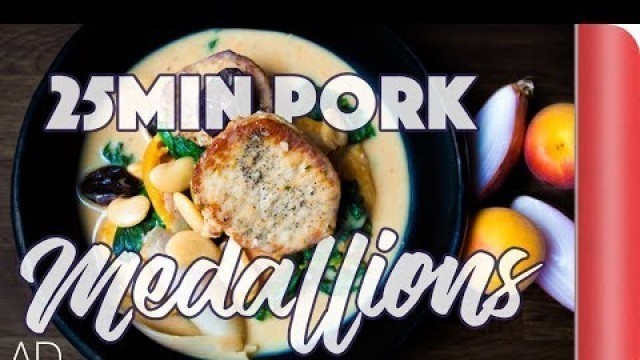 'Effortless Midweek Pork Medallions & Apricot Cassoulet Recipe'