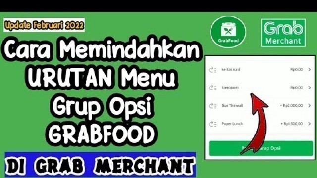 'Cara Mengatur Urutan Grup Opsi GRABFOOD Di Grab Merchant || Tutorial Grabfood Penjual'