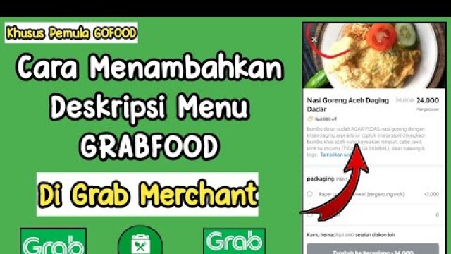 'Cara Menambahkan Deskripsi Menu Grabfood Di Grab Merchant || Tutorial Grabfood Penjual'