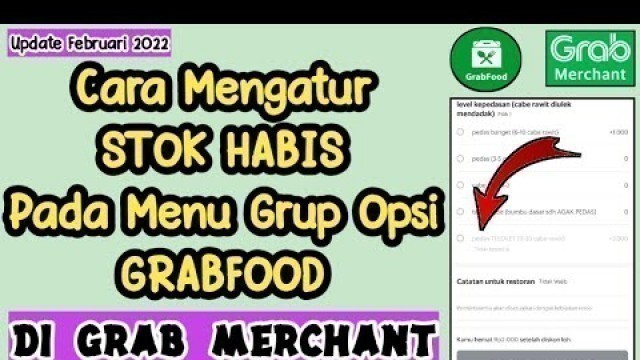 'Cara Mengatur Stok Habis Grup Opsi GRABFOOD Di Grab Merchant || Tutorial Grabfood Penjual'