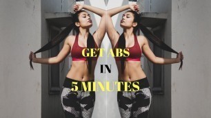 'How to Lose Belly Fat: 5 Minute Abs | Indian Female Fitness | AT HOME'