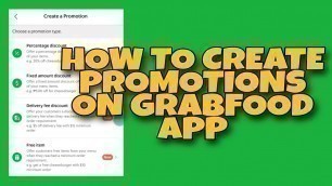 'Grabfood | How To Create Promotions On Grabfood Merchant App (TAGALOG) | Chef MTB'