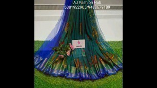 'Marble chiffon sare with brasso borders by [AJ Fashion Hub]'