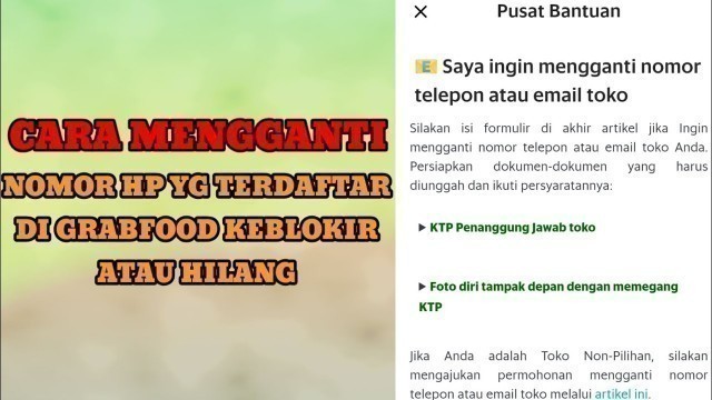 'Cara ganti nomor hp di grabfood merchant'