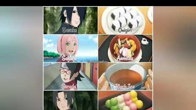 'Naruto/boruto characters and their favourite food'