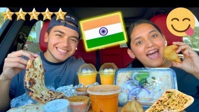 'Trying INDIAN FOOD for the FIRST TIME!! | Mukbang, Butter Chicken, Garlic Naan'