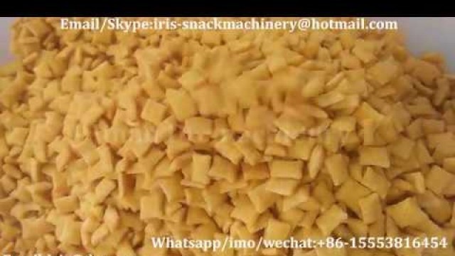 'How it\'s made ---Hollow fried pillow snack food Jinan DG extruded wheat bugles cone making machine'