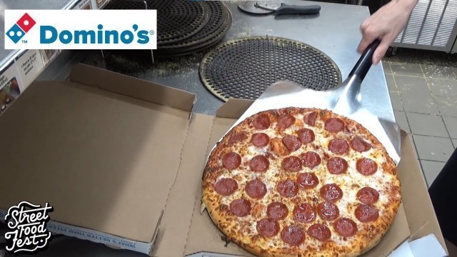 'Domino\'s Cheesy Pepperoni Pizza || Look How It\'s Made || Street Food Fest'