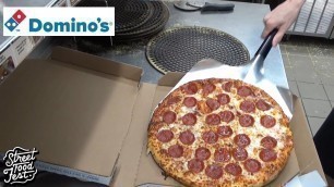 'Domino\'s Cheesy Pepperoni Pizza || Look How It\'s Made || Street Food Fest'