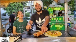 '40/- Rupees Only | Mr & Mrs Singh selling Indian Street Food | Huge Dosas, Pizza Dosa, Uttapam'