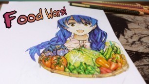 'Megumi Tadokoro drawing anime | Food Wars! |食戟のソーマ'