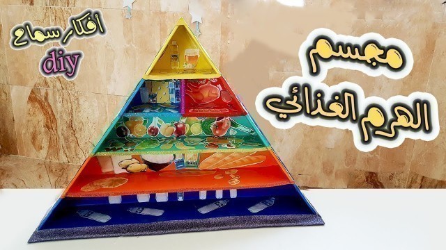 'طريقة عمل مجسم المجموعة الغذائية أو الهرم الغذائي رائعة | How to make a food pyramid anthropomorphic'