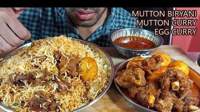 'mutton dum biryani eating with mutton egg mix curry||indian food eating mukbang show mutton biryani'