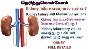 'கிட்னி பாதிப்பின் பெயிலியர் அறிகுறிகள் kidney failure symptoms in tamil what is kidney failure'