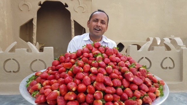 'Strawberry Milkshake Recipe | Strawberry Milkshake 딸기셰이크 | Mubashir Saddique | Village Food Secrets'