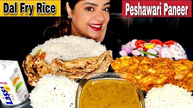 'Eating Dal Chawal, Peshawari Paneer, Tandoori Roti, Sabudana Papad | Indian Food Mukbang ASMR'