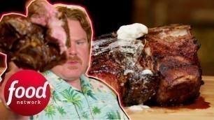 'Casey Devours This 49 Oz Steak With A Hefty Side | Man V Food'