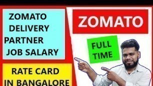 'ZOMATO RATE CARD IN BANGALORE