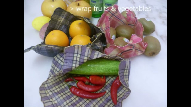 '100% Beeswax+100% Cotton Food Wraps (Wrap small to large vegetables/fruits)'