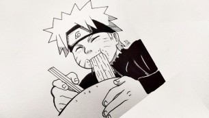 'Dibujando a naruto comiendo ramen !! Estilo Manga 