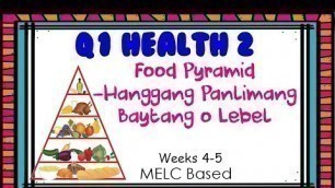 'Q1 HEALTH 2 WKS. 4- 5 FOOD PYRAMID HANGGANG PANLIMANG BAYTANG O LEBEL (MELC BASED)'