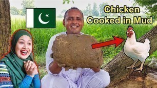 'Chicken Cooked in Mud by Village Food Secrets | Malaysian Girls Food Reactions'