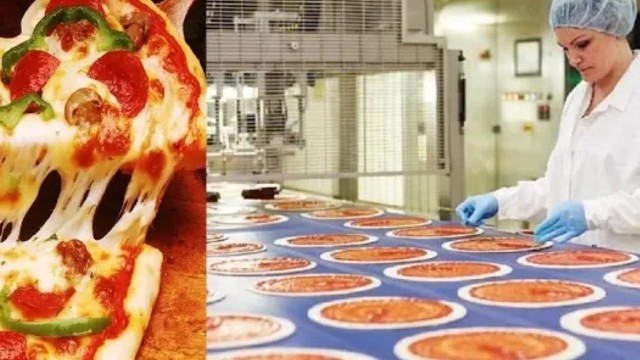 'Amazing PIZZA Making And Processing Automatically in Food Factory | How it\'s made ? PIZZA 2021'