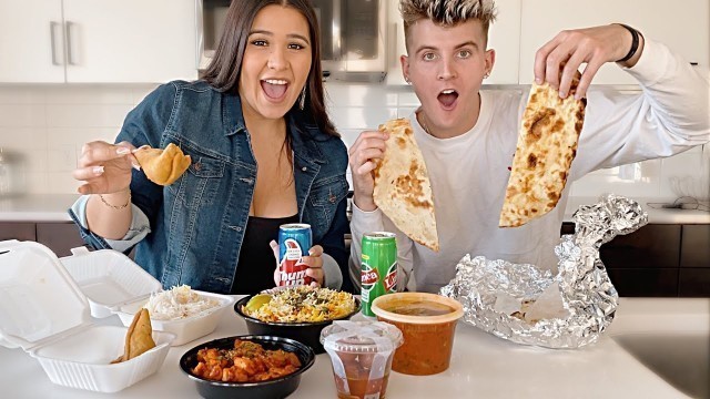 'COUPLES TRYING INDIAN FOOD FOR THE FIRST TIME! *Samosa, Goat Curry, Naan, Paneer, Biryani, Gulab*'